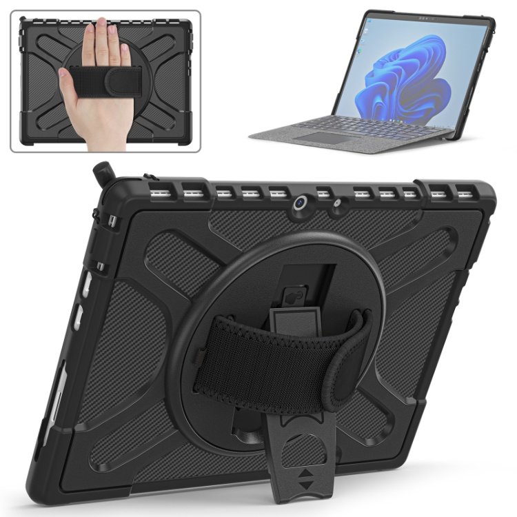 Shockproof Silicone Protective tablet Cover For Microsoft Surface Pro 9 8 6 5 4 Hand Strap Rotating Kickstand Tablet PC Case