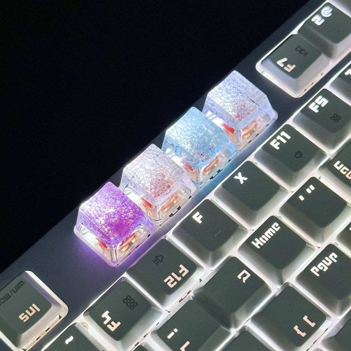 Resin handwork bubble Keycaps Outline Luminous Keycaps diy Suitable For Cherry MX Crosshair Switch Mechanical Keyboards