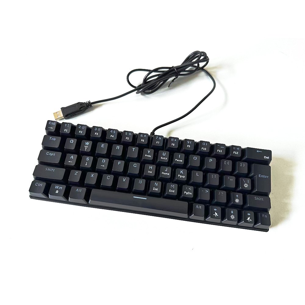 Fashion 61Keys Mechanical Keyboard Wired Ergonomic Mini Gaming Keyboard Blue Switches LED Backlit for Gamer