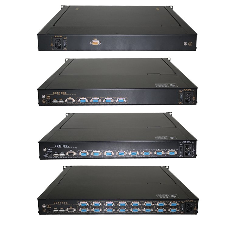 cheap 1280 x 1024 resolution10 ports vga kvm console 19 inch 1U rackmount KVM extender 16port lcd kvm switch