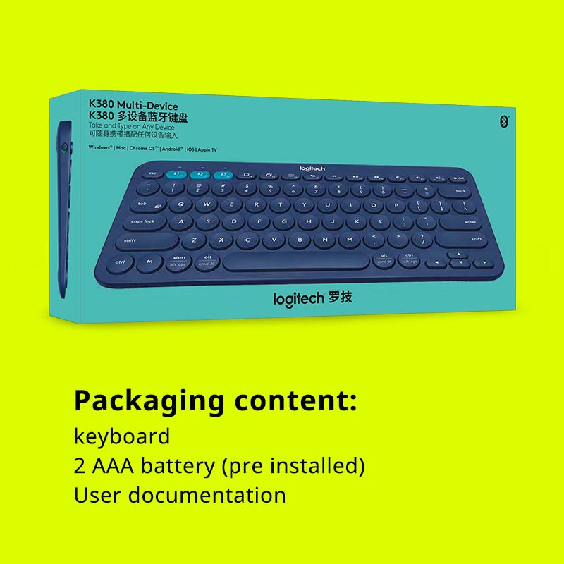 Custom Russian Logitech K380 Ergonomic Office Phone Pc Mobile Computer Laptop Tablet BT Wireless Gaming Keyboard with Switches