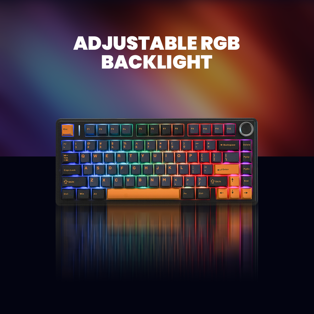 F75 Pro Wireless Compact Keyboard with Knob 75 Percent Hot Swappable HIFI Sound,Linear Switch, RGB Backlit Mechanical Keyboard
