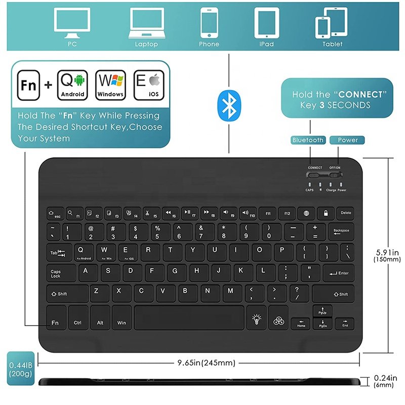 7 Color Backlit Case with Keyboard for iPad 9.7 inch 6th Gen(2018), 5th Gen(2017), Air 2/Air, iPad Pro 9.7