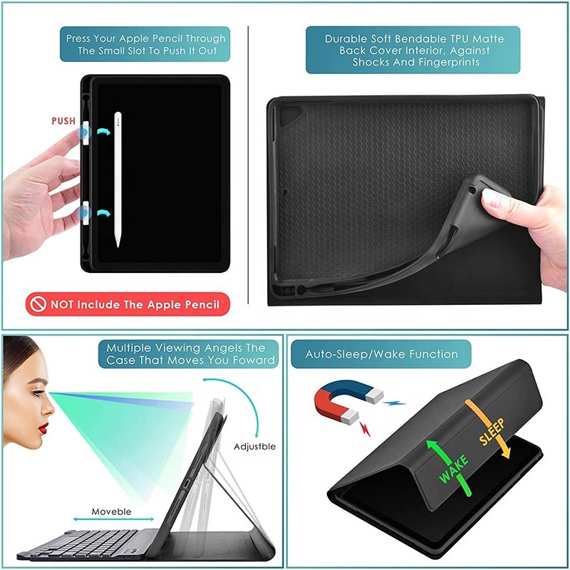 7 Color Backlit Case with Keyboard for iPad 9.7 inch 6th Gen(2018), 5th Gen(2017), Air 2/Air, iPad Pro 9.7