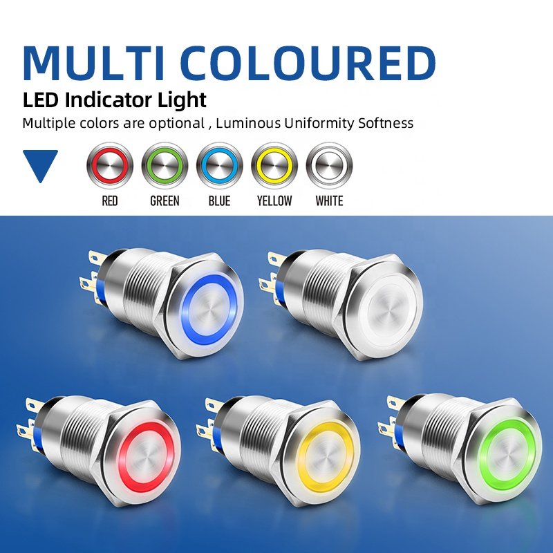 BENLEE IP65 12mm 16mm 19mm 22mm Reset Self-Locking Type Pushbutton Led Momentary Illuminated Waterproof Metal Push Button Switch