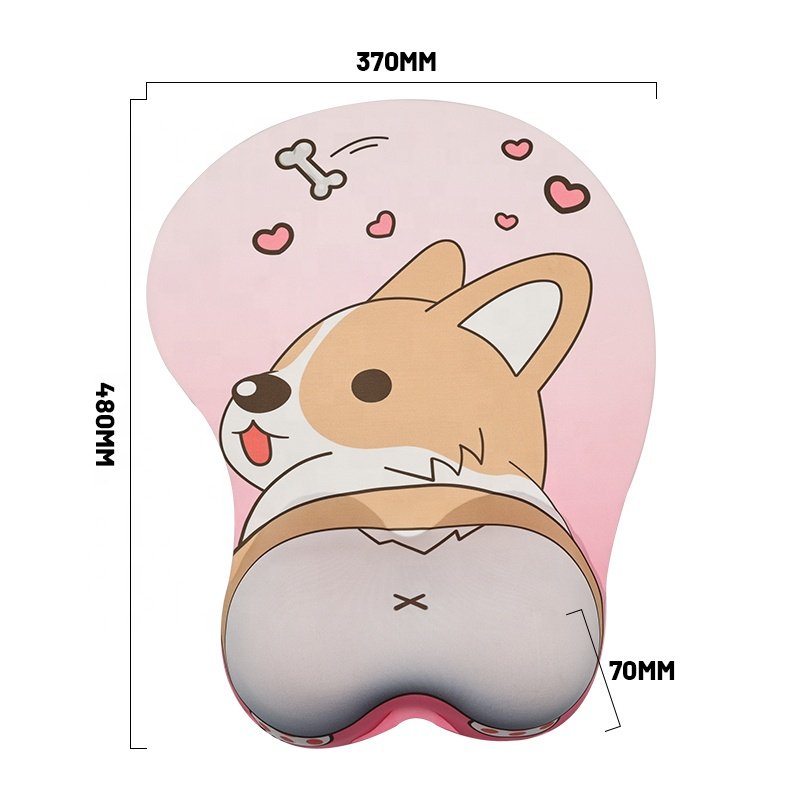 Gaming Mouse Pad Big Breast Boobs Soft Silicone 3D Gel Cartoon Custom Mouse Pad Anime Stock Protect Hand Wrist for Office Home