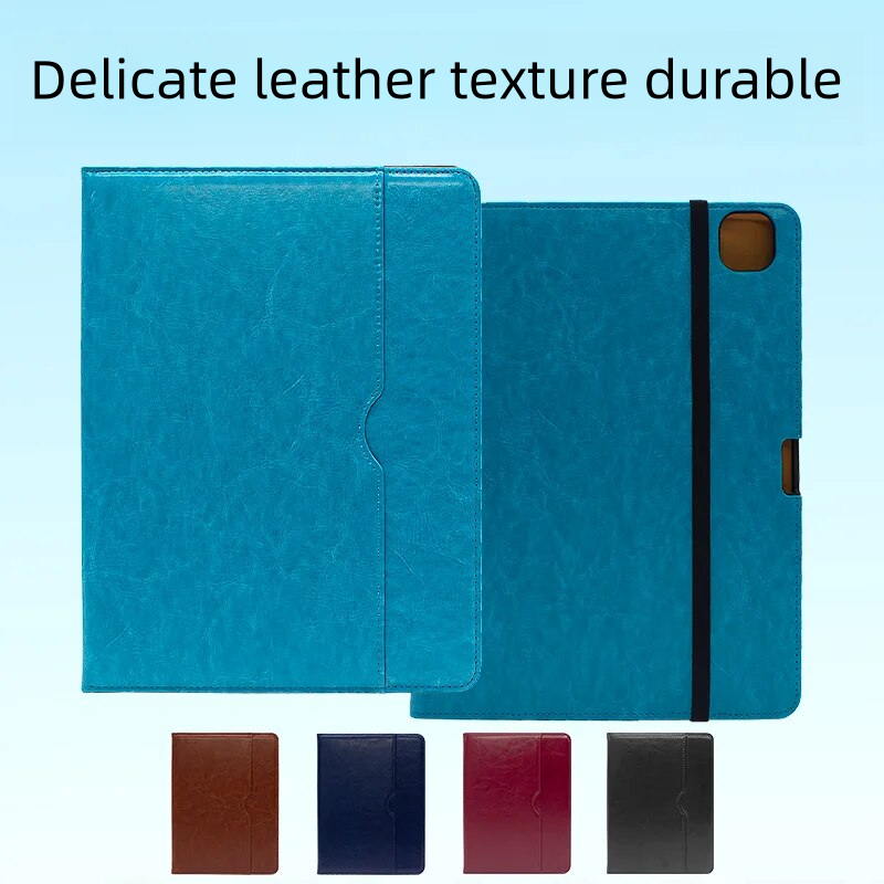 Leather Sewing Style Tablet Case For 12.9'' iPad Pro Air Full Cover Shockproof Waterproof Keyboard Compatible With Pencil Slot