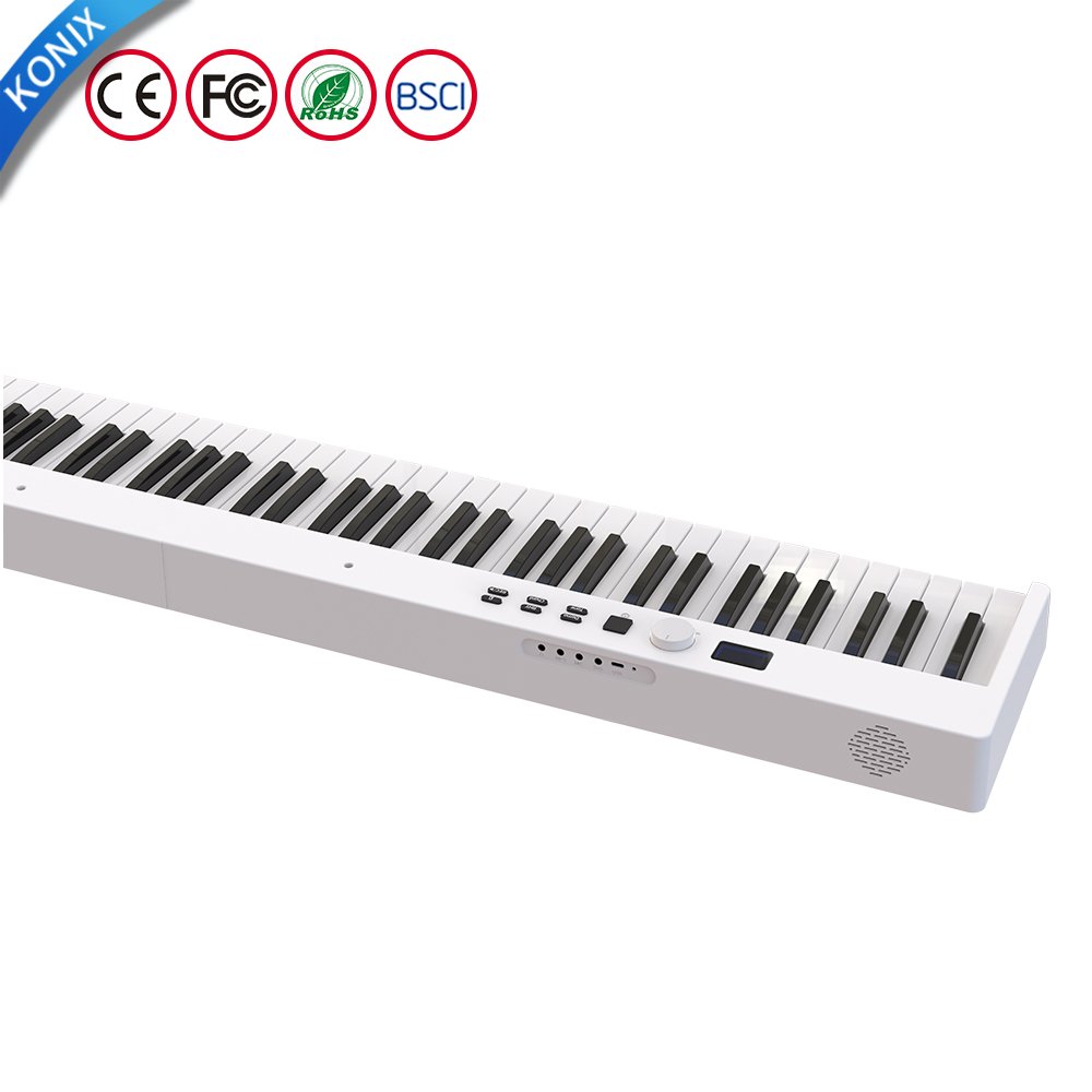 Hot wholesale sell 2024 WHITE Classic piano electronic piano folding keyboard made in China Konix digital piano forbeginner