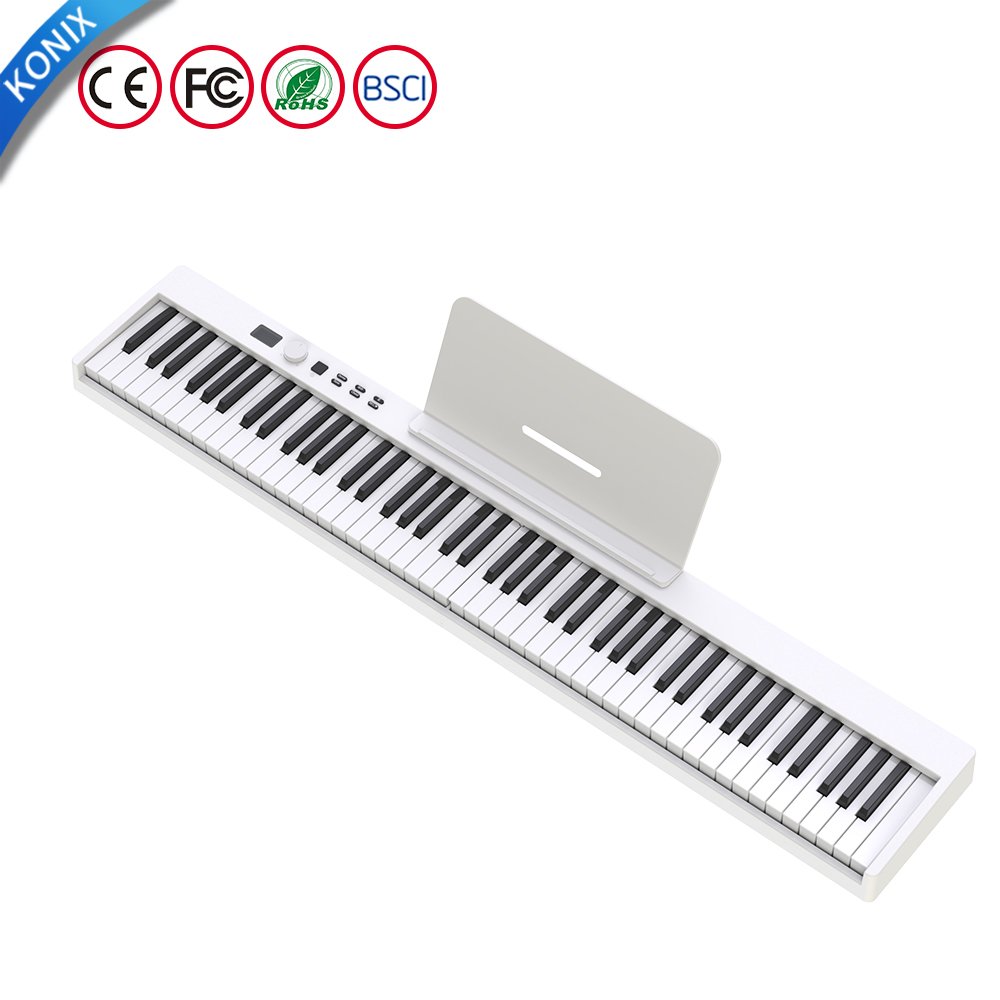 Hot wholesale sell 2024 WHITE Classic piano electronic piano folding keyboard made in China Konix digital piano forbeginner