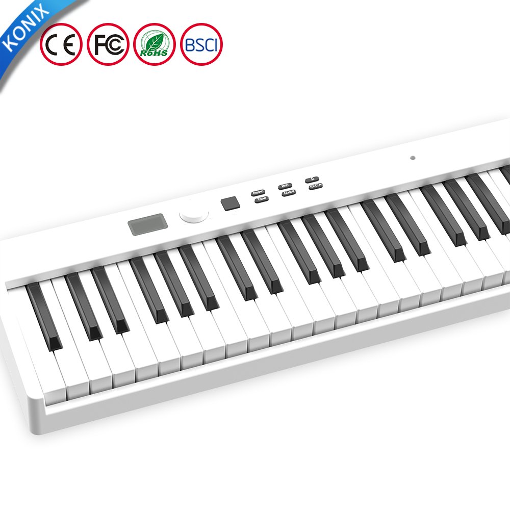 Hot wholesale sell 2024 WHITE Classic piano electronic piano folding keyboard made in China Konix digital piano forbeginner