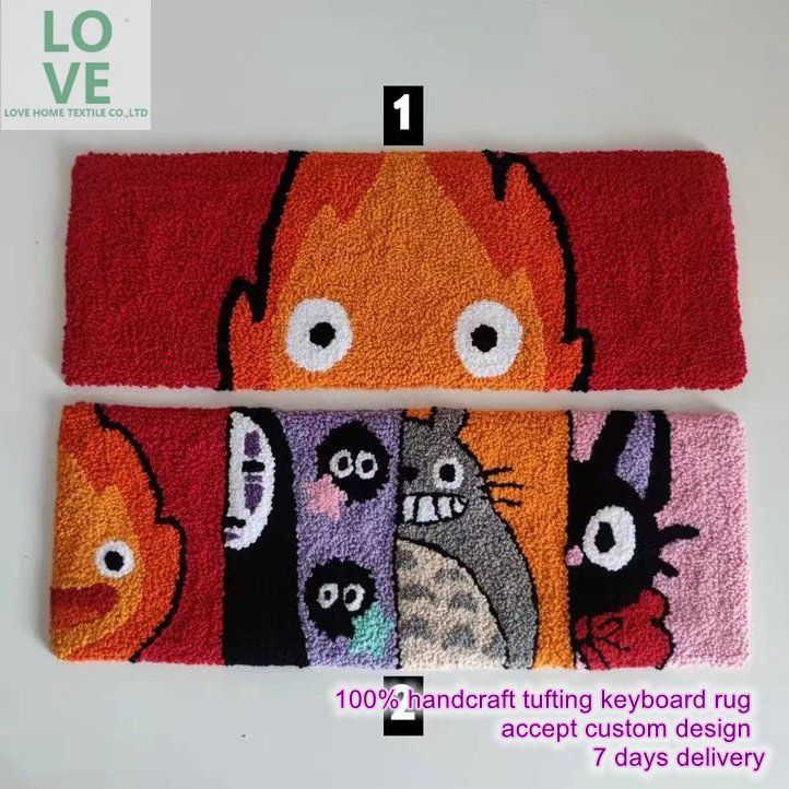 Customization Classic Keyboard Carpet Non Slip Shaggy Mats Punch Needle Custom Gamer Keyboard Rug 100 % Handmade Tufted Rug
