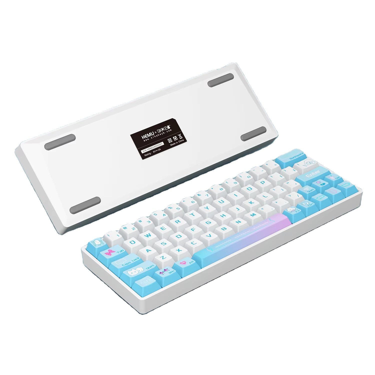 SIKAKEYB Castle HM66 Portable Design Hall Effect Switch Keyboard Customized 66Keys Wired Teclado For PC