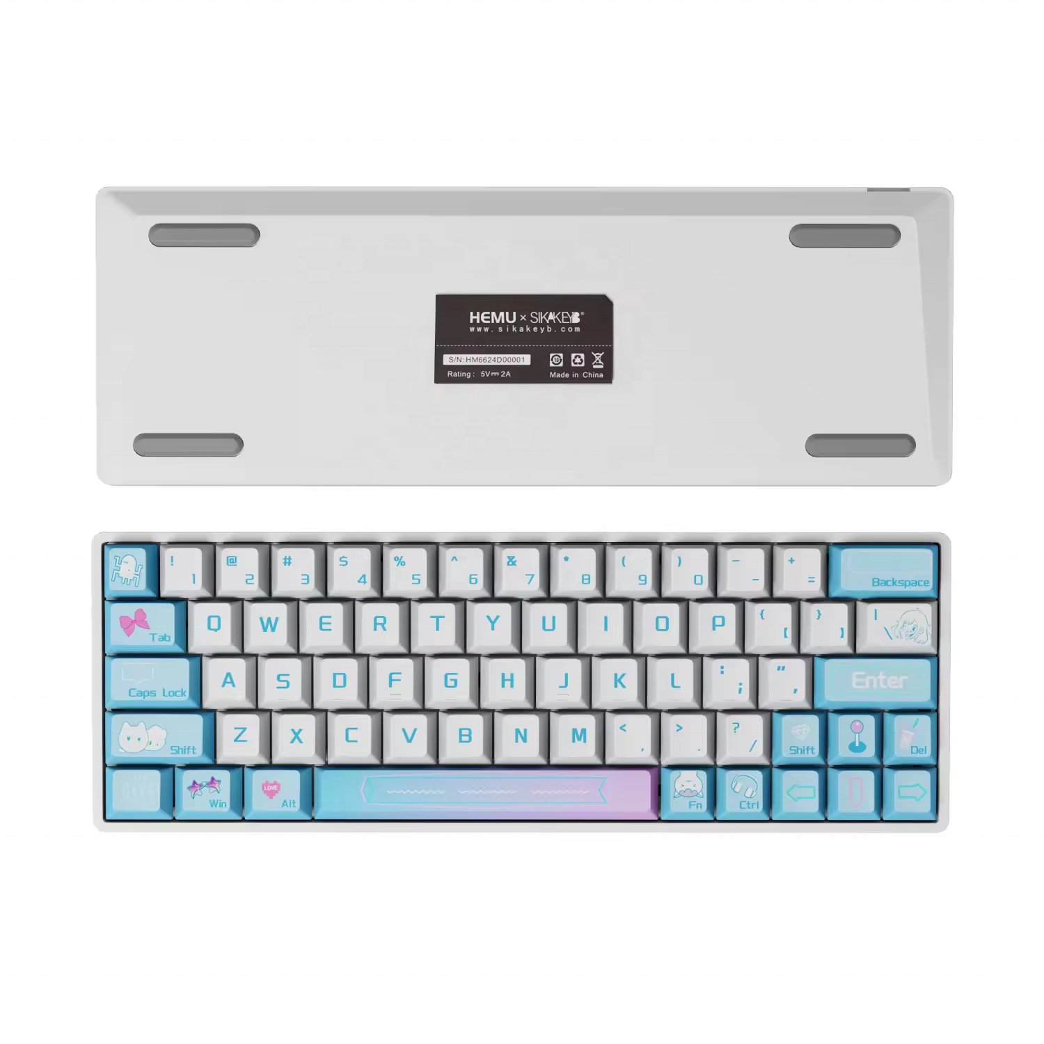 SIKAKEYB Castle HM66 Portable Design Hall Effect Switch Keyboard Customized 66Keys Wired Teclado For PC