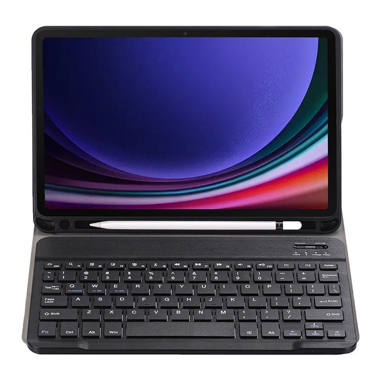 A710B Bluetooth Keyboard Protective Case PU+TPU Flip Tablet Cover with Pen Slot For Samsung Galaxy Tab S9 X710 / X716B / X718U