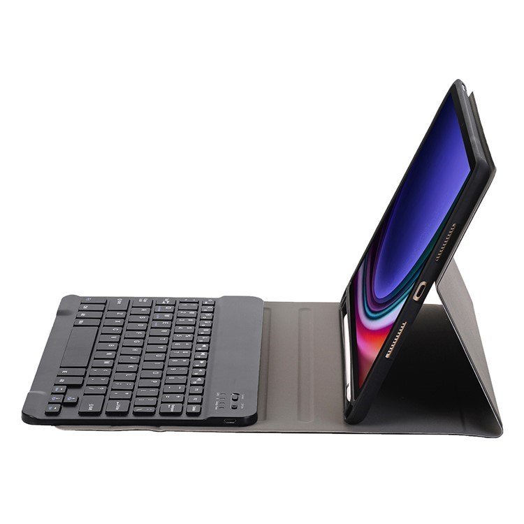 A710B Bluetooth Keyboard Protective Case PU+TPU Flip Tablet Cover with Pen Slot For Samsung Galaxy Tab S9 X710 / X716B / X718U