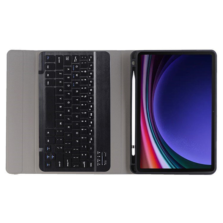 A710B Bluetooth Keyboard Protective Case PU+TPU Flip Tablet Cover with Pen Slot For Samsung Galaxy Tab S9 X710 / X716B / X718U