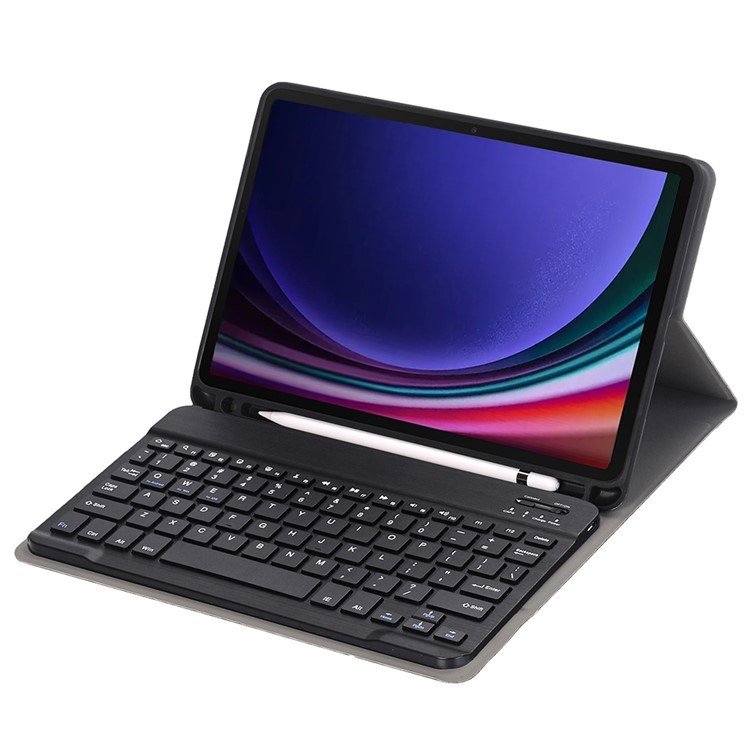 A710B Bluetooth Keyboard Protective Case PU+TPU Flip Tablet Cover with Pen Slot For Samsung Galaxy Tab S9 X710 / X716B / X718U
