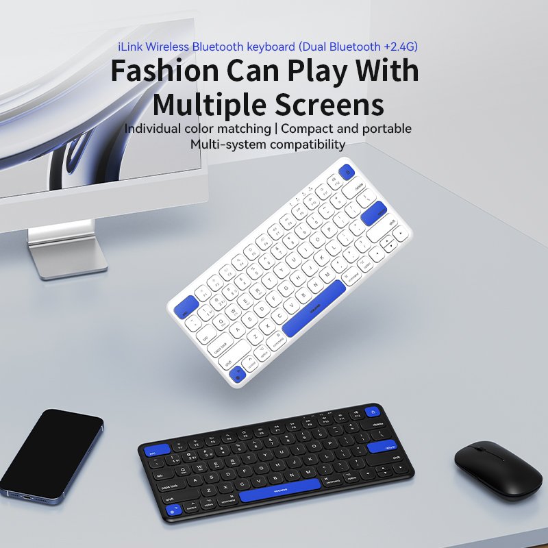 High Quality 78Keys Blue Switches Mechanical Gaming Bluetooth Keyboard for Gamer Laptop Tablet
