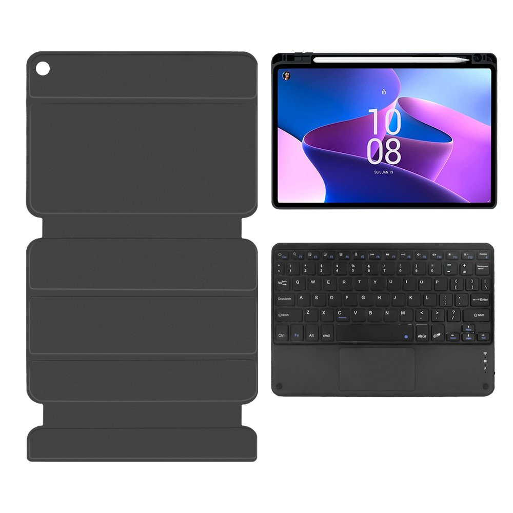 For Lenovo Tab M10 Plus 3rd Gen 10.6'' Detachable Wireless Keyboard case with Touchpad Pen slot Magnetic Attached Cover