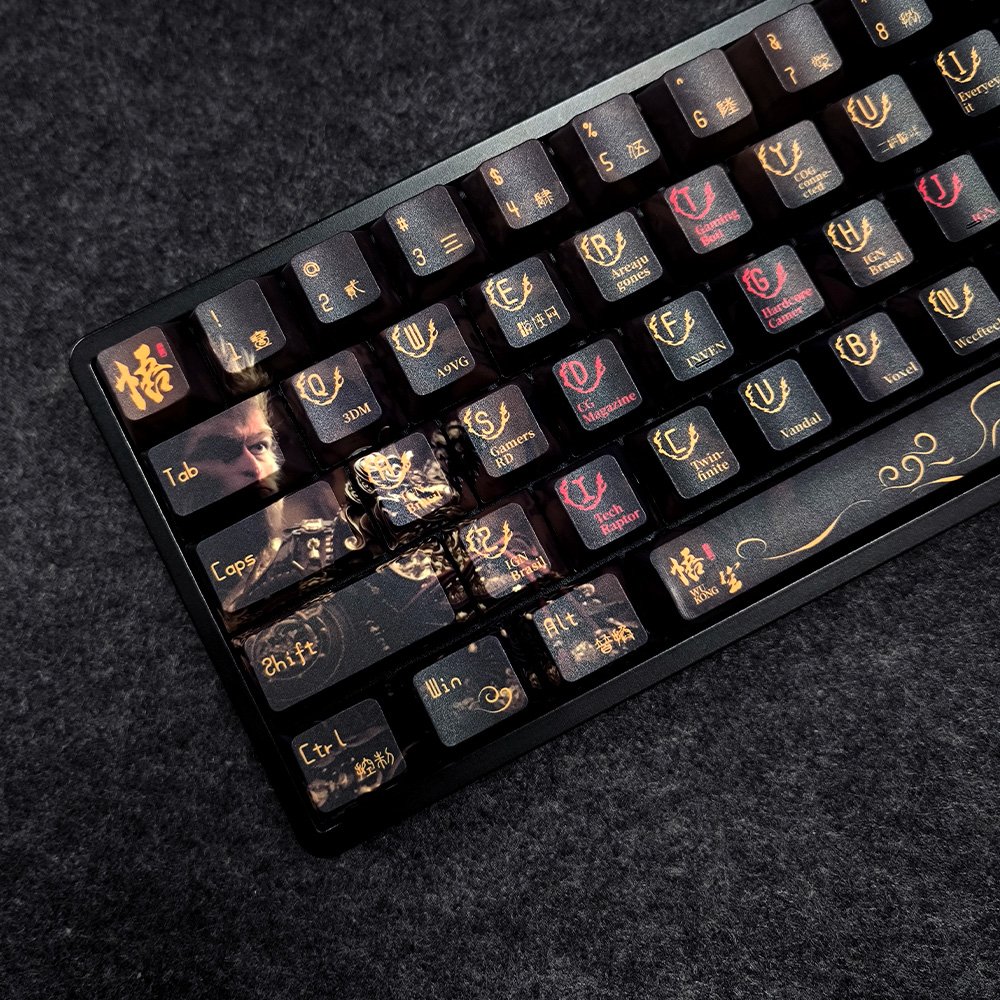 105 Keys Black Myth Wukong Keycap Cherry Profile PBT Dye Subbed Keycaps For Cherry MX Switches ANSI/ISO Mechanical Keyboards
