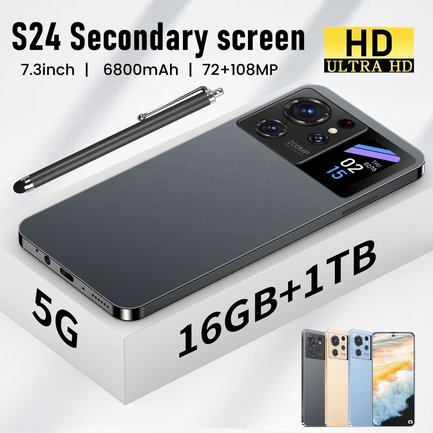 New popular S24 ultra 16GB+1TB 72MP+108MP smartphone 4G&5G Mobilephone Android 13.0 face unlock Cellphone