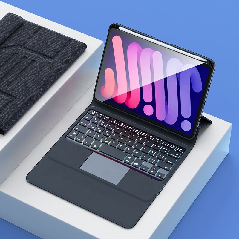 Combo Touch Keyboard Case with Trackpad for iPad Mini 6 6th 2021 8.3 inch RGB Backlit Pencil Slot Leather clavier teclado Cover