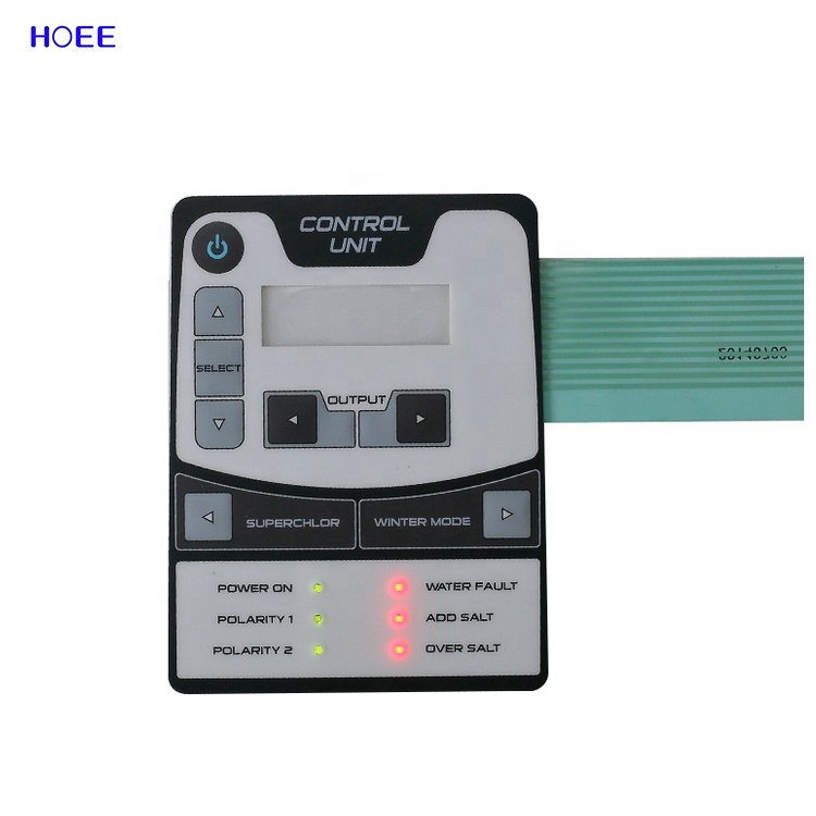 customized digital Printing UV resistant membrane switch keyboard Graphic Overlay with LED backlit