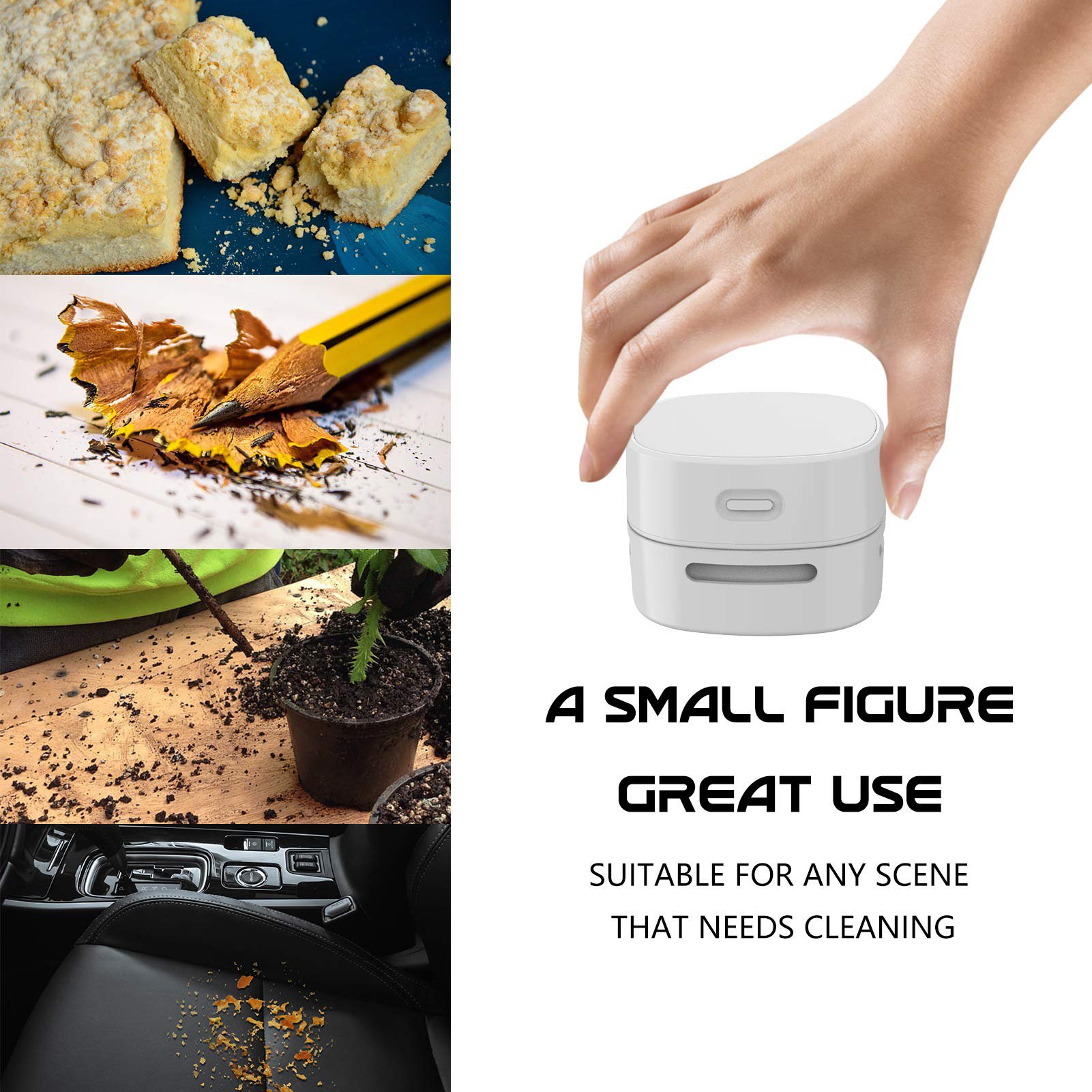 Fashion Tiny USB Charging Cordless Handheld Electric Portable Vacuum Cleaner With Strong Suction For Desk Home Office School Dry