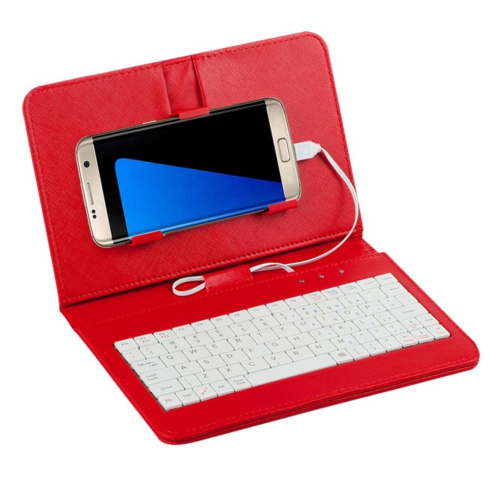 Universal Holster Flip Wired Keyboard PU Case Cover For Cellphone mobile smart phones in 4.5''-6.5'