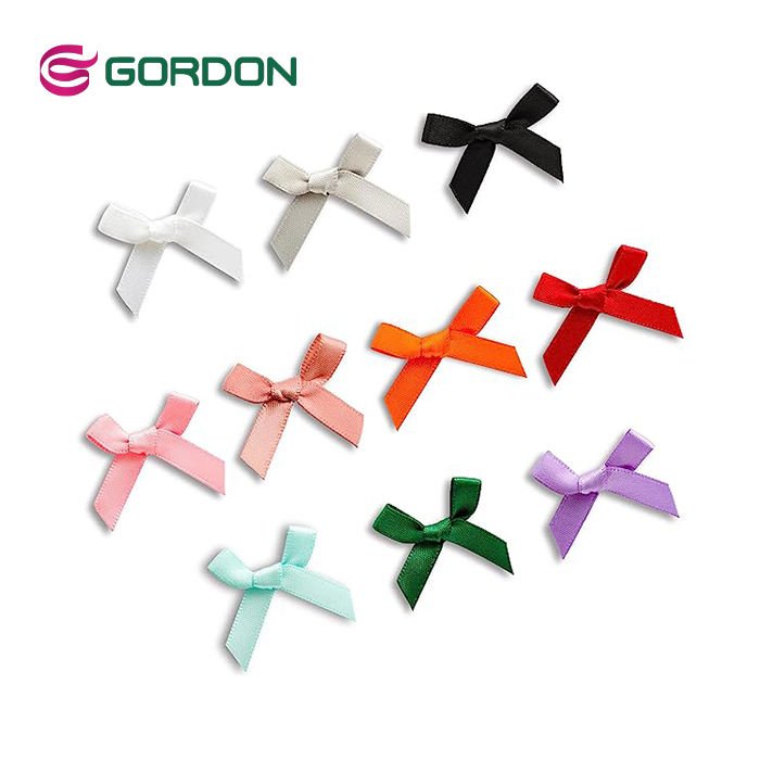 Gordon Ribbons Handmade Underwear Satin Mini Ribbon Bow For Garments Christmas Mini Wrapping Self Adhesive Ribbon Bow