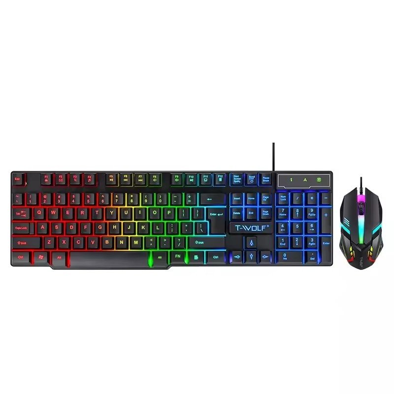 4-in-1 Gaming Combos Keyboard Mouse Headset Set Mechanical Feel Game 104 Keys Keyboards 7200DPI Mice Stereo Headset for PC Gamer