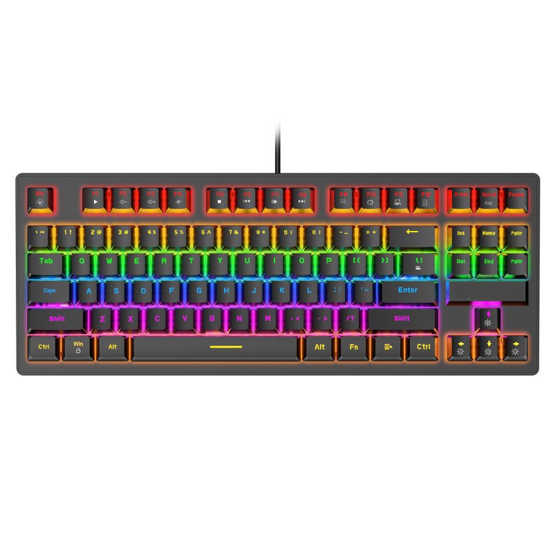 hotawap green switch usb wired retro typewriter gamer 87 keys mechanical keyboard