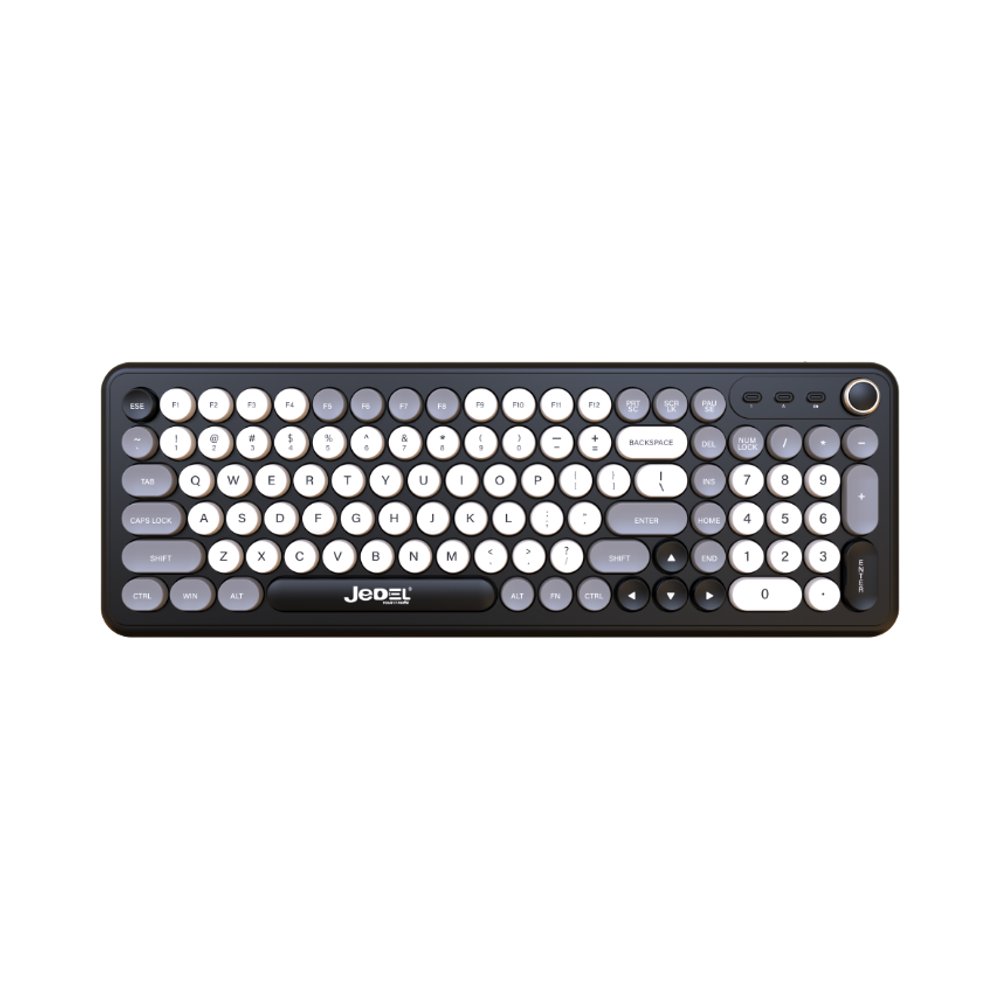 Wireless Bluetooth Retro Typewriter Style Keyboard LED Mini Win/iOS/Android USB Interface New Product UK Laptop