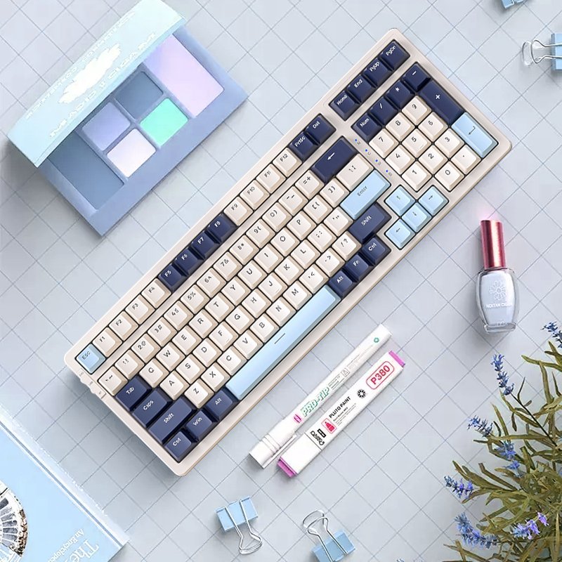 New RGB backlit Gaming English Keyboard Wireless Mechanical Keyboard 98 Keys Cool With Light