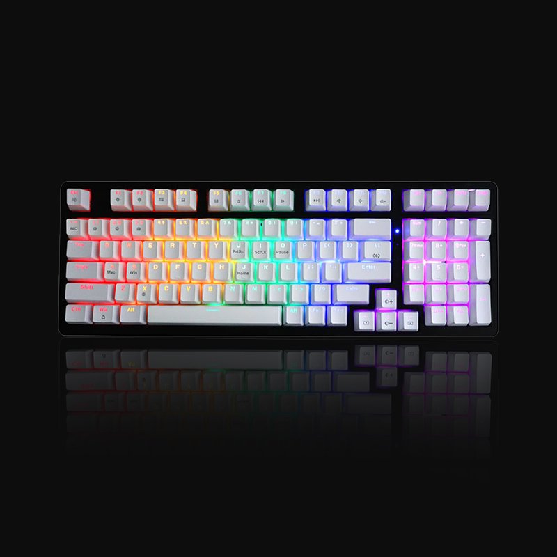 New RGB backlit Gaming English Keyboard Wireless Mechanical Keyboard 98 Keys Cool With Light