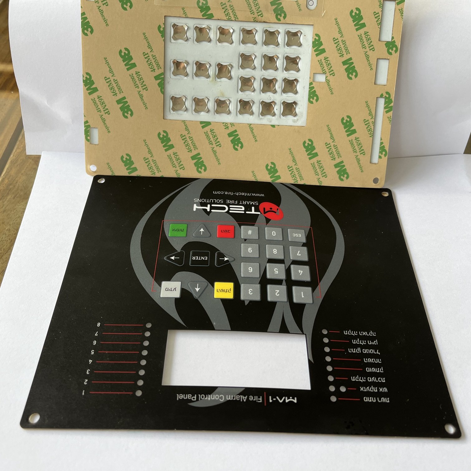 Digital Printing PET/PC Graphic Overlay Membrane Keypad Keyboard Switch Sticker with metal buckle