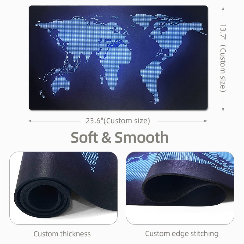Custom Size Non-slip Mouse Pad Office Large Laptop Protector Gaming Pad Material Computer Keyboard Desk Mats Factory