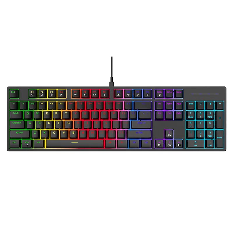 gaming mechanical keyboard blue switch keyboard wired RGB for desktop computer USB Wired Gaming Keyboards 104 Keys 3 Color LED