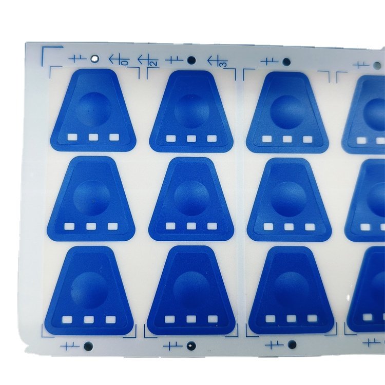 mini PCB membrane switch keypad with LEDs and embossed metal dome button