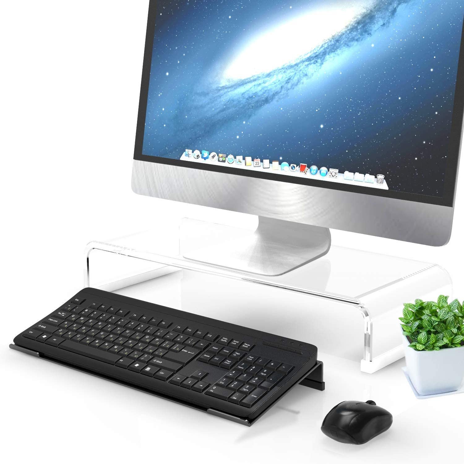 Computer Keyboard Stand Tilt Pc Keyboard Stand Riser For Easy Ergonomic Typing, Acrylic Keyboard Tray Holder For Office Desk