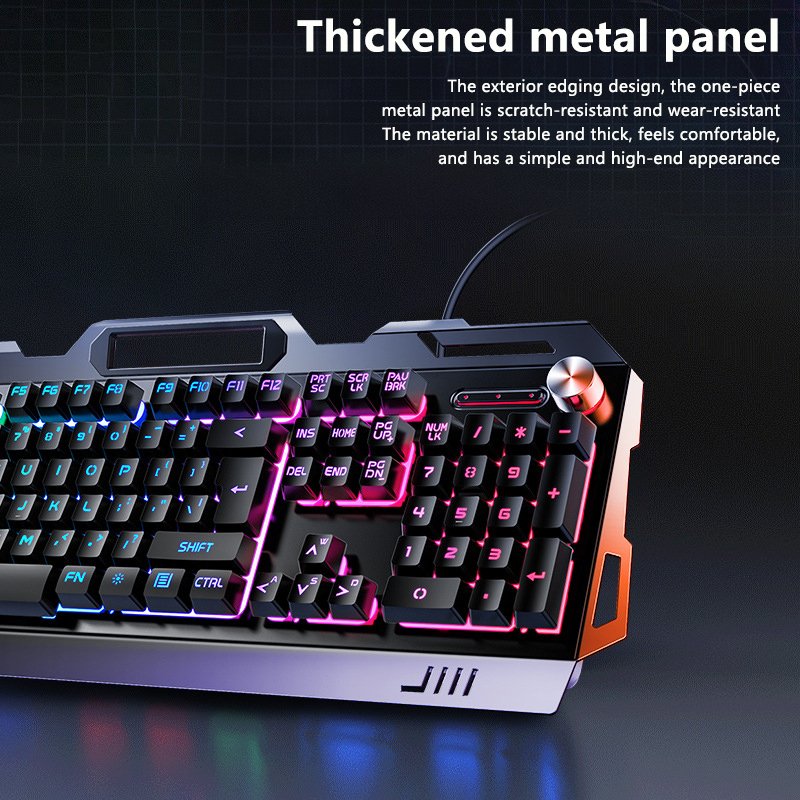 Mechanical Feel Metal Keyboard, Mouse And Headset Three-piece Set USB Wired Computer Accessories Gaming Keyboard