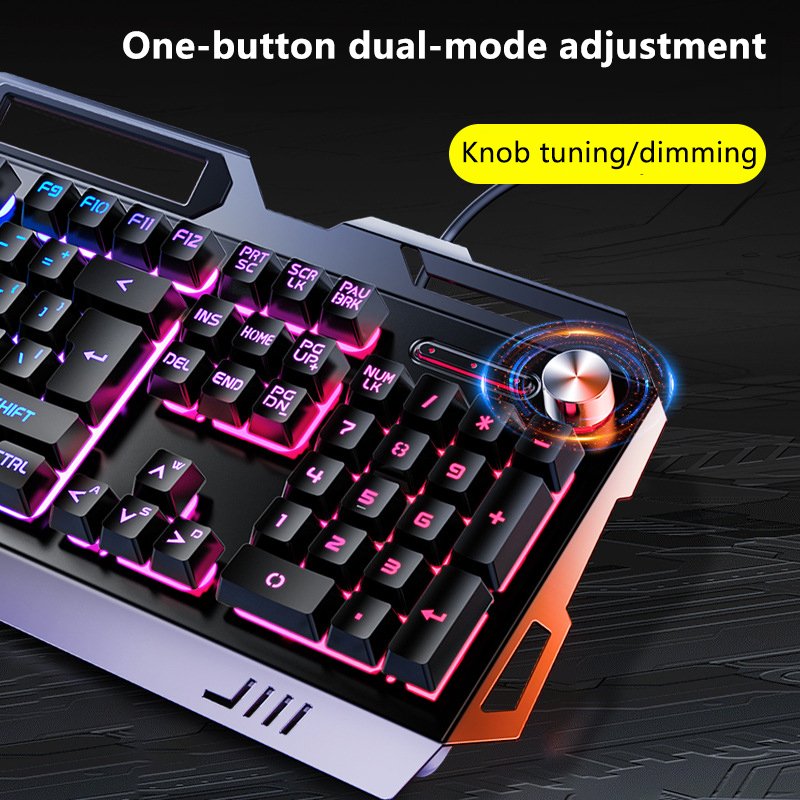 Mechanical Feel Metal Keyboard, Mouse And Headset Three-piece Set USB Wired Computer Accessories Gaming Keyboard