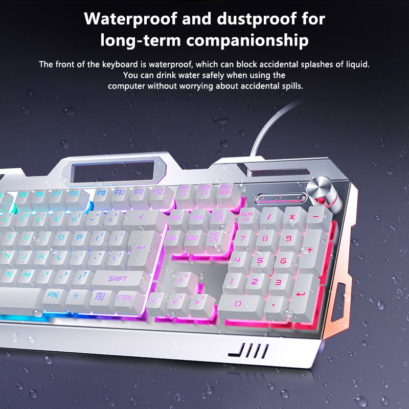 Mechanical Feel Metal Keyboard, Mouse And Headset Three-piece Set USB Wired Computer Accessories Gaming Keyboard