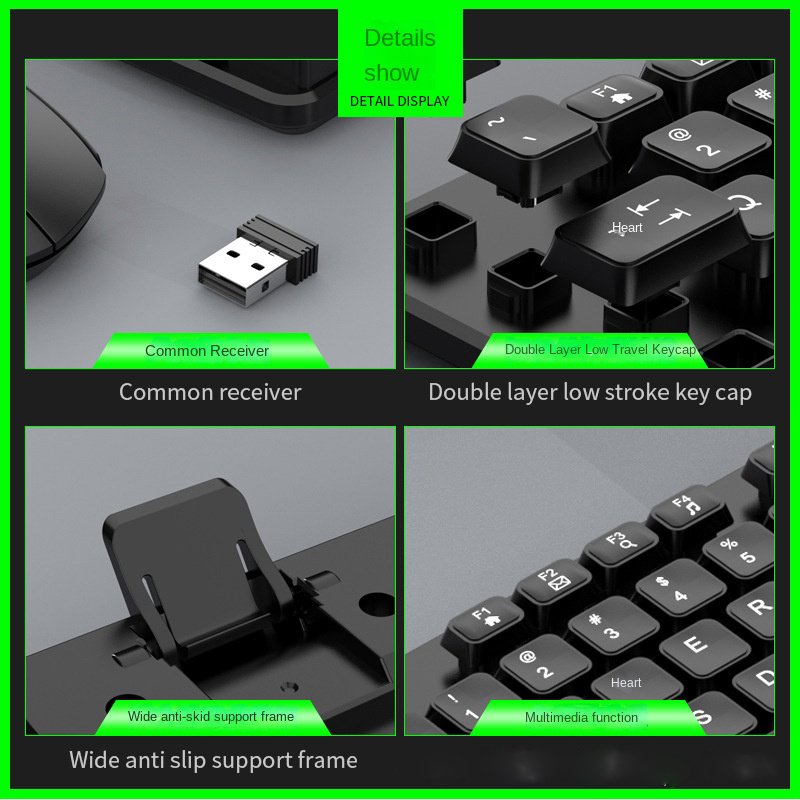 Green Switch USB Wireless Gaming Mechanical Keyboard 104 Keys Teclado Compact with Mouse White Black for Gamer Office Use