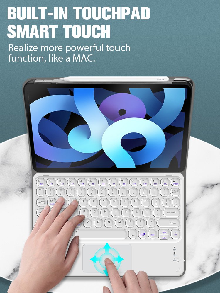 For iPad Air 5 keyboard case factory manufacture directly detached keyboard leather cover for ipad air 4th gen