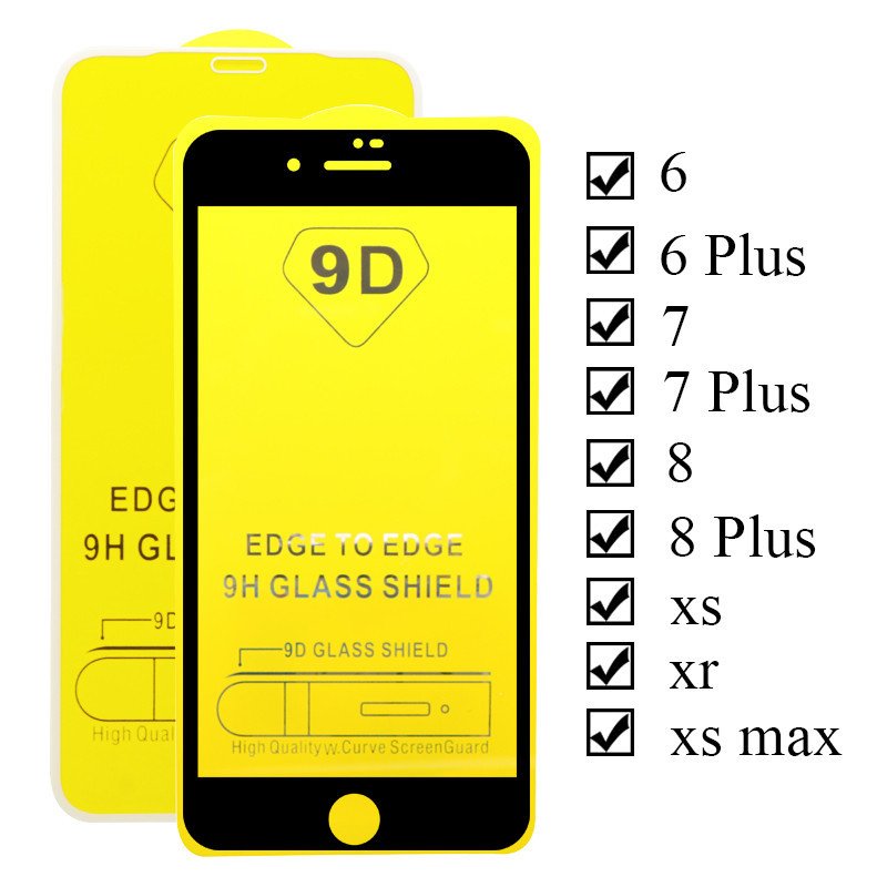 9D Full Glue Tempered Glass Screen Protector Explosion-Proof Full Cover for iPhone 15 Pro Max 14 13 12 XS XR Full Glue
