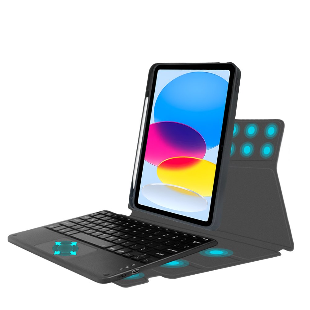 For Ipad 10th 10.9'' 2022 Detachable Wireless Keyboard case with Touchpad Pen slot Magnetic Attached Cover