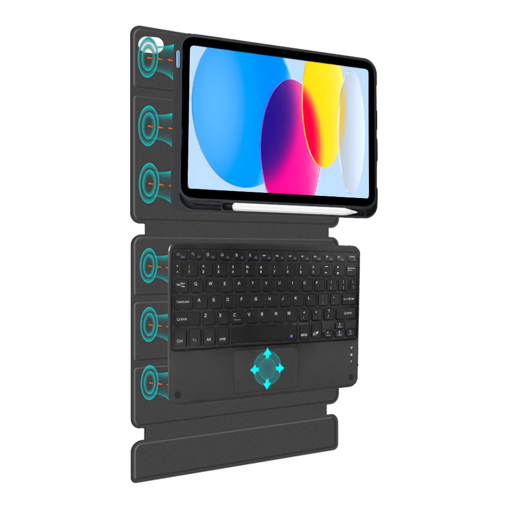 For Ipad 10th 10.9'' 2022 Detachable Wireless Keyboard case with Touchpad Pen slot Magnetic Attached Cover