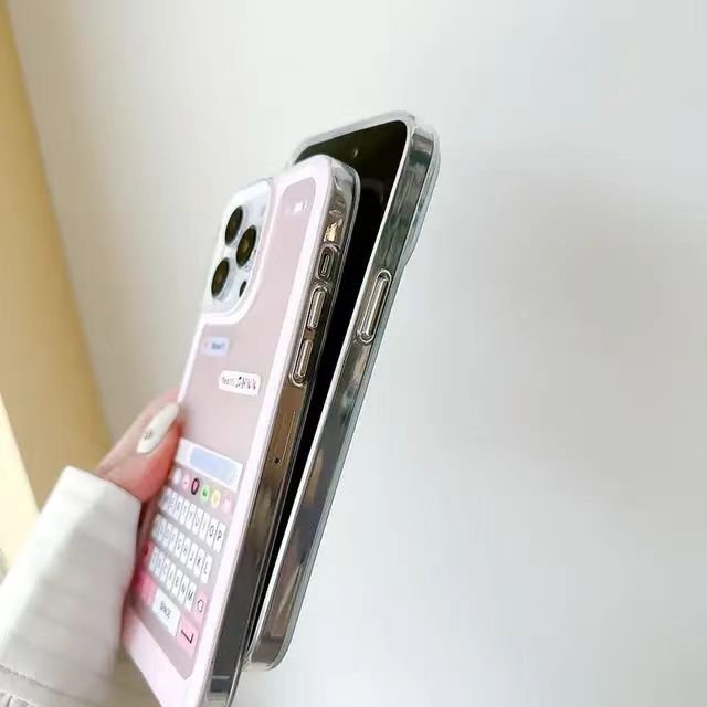 Yapears Lovely Keyboard Chat Window Shockproof TPU Case Protective Shell Cover For Iphone 15 14 13 Pro Max