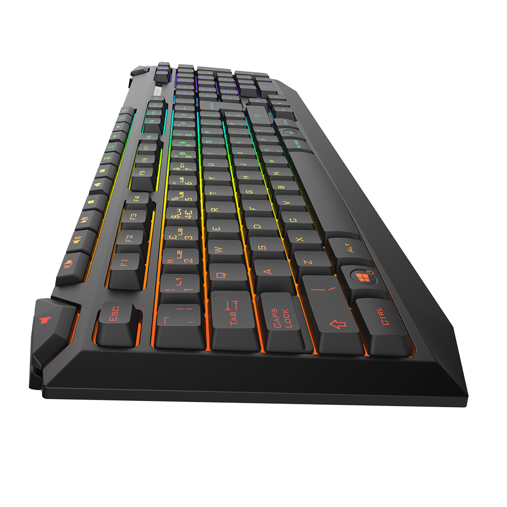 Professional GX3310 Gamer Rubber Dome Keyboard 104 Keys Blue Switches RGB Backlight Keyboard